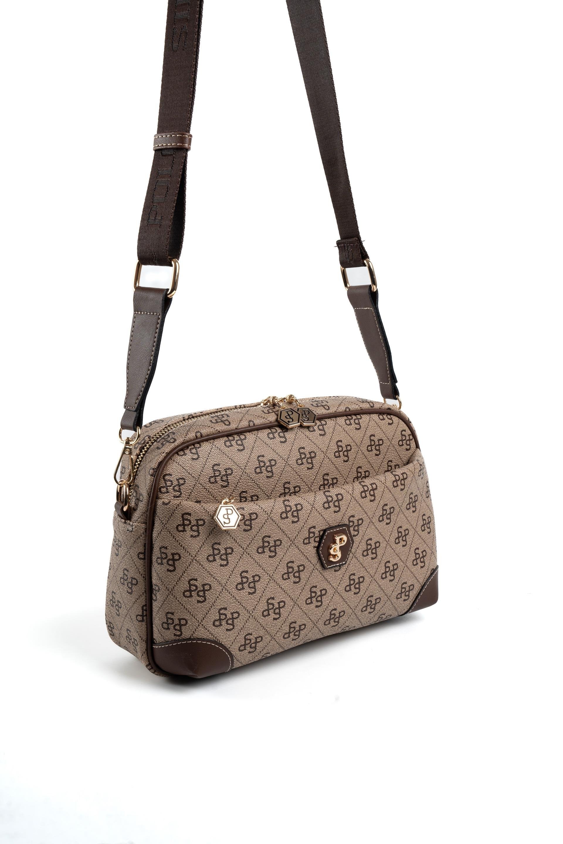 Silver & Polo Koyu Bej - Kahve SP1094 Kadın Çapraz Çanta