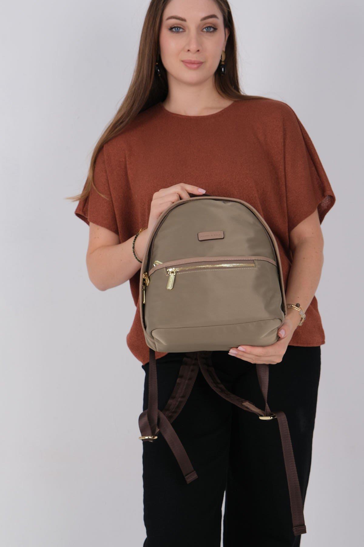 Silver & Polo SP1212 Kadın Sırt Çantası Yeşil-Kum