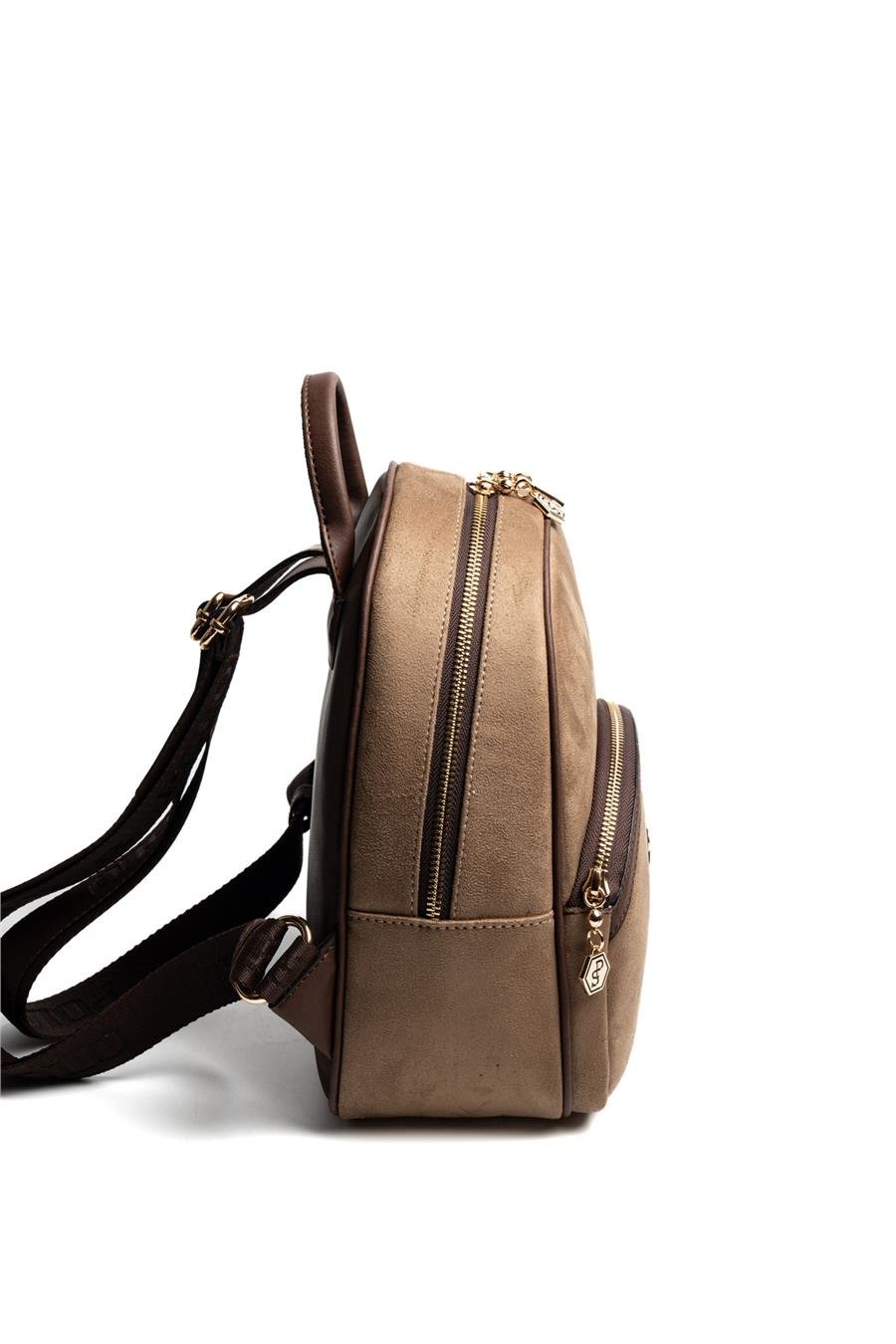 Silver & Polo SP945 Kadın Sırt Çantası Süet Vizon-Kahve