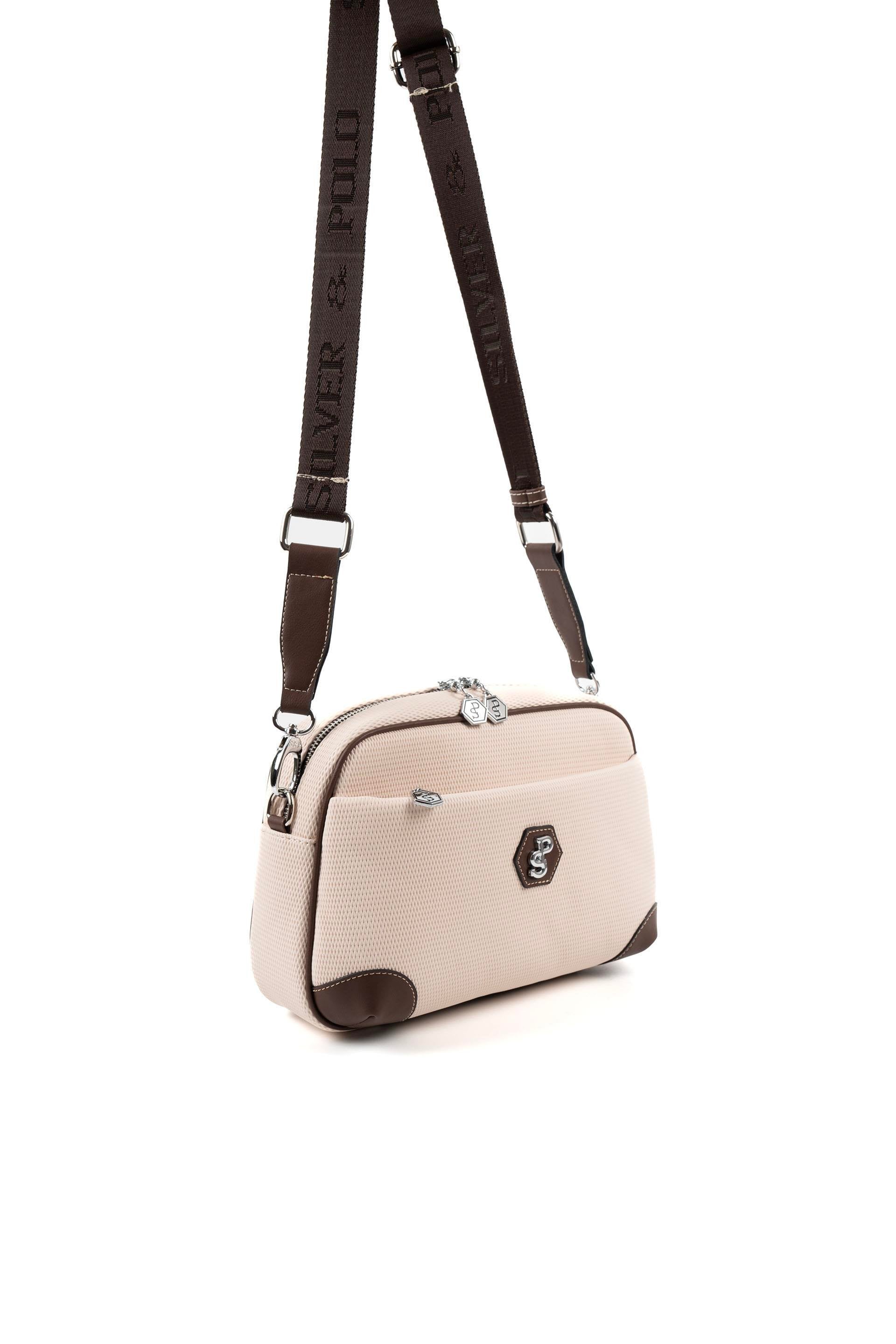 Silver & Polo Bej - Kahve SP1094 Kadın Çapraz Çanta