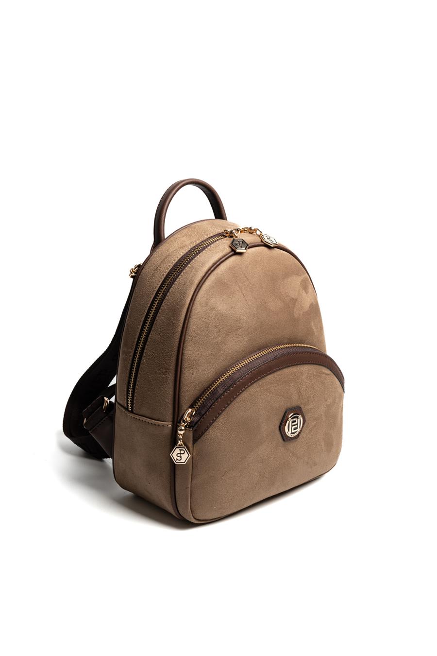 Silver & Polo SP945 Kadın Sırt Çantası Süet Vizon-Kahve