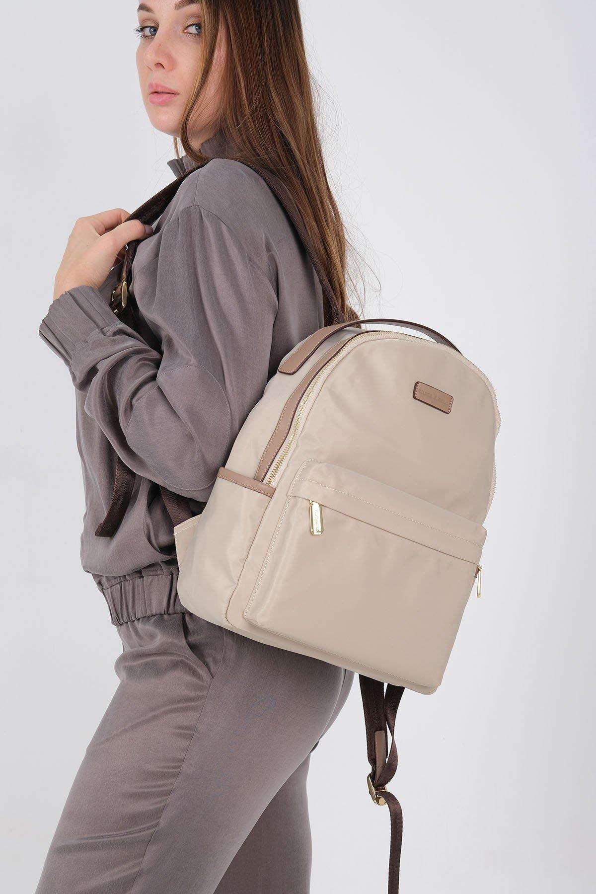 Silver & Polo SP1206 Kadın Sırt Çantası Bej-Kum