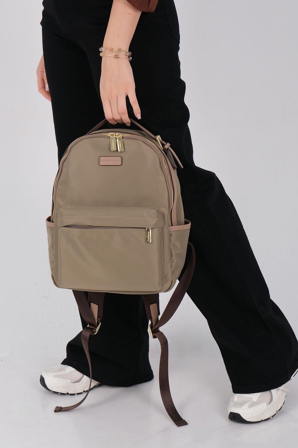 Silver & Polo SP1206 Kadın Sırt Çantası Yeşil-Kum