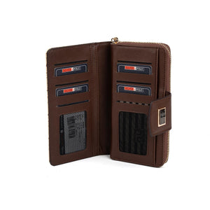 Silver & Polo SP928 Kadın Cüzdan & Kartlık Monogram Koyu Bej-Kahve