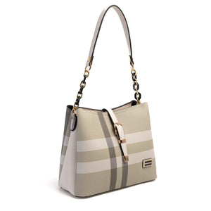 Silver & Polo A.Yeşil - Kemik SP974 Kadın Omuz Çantası