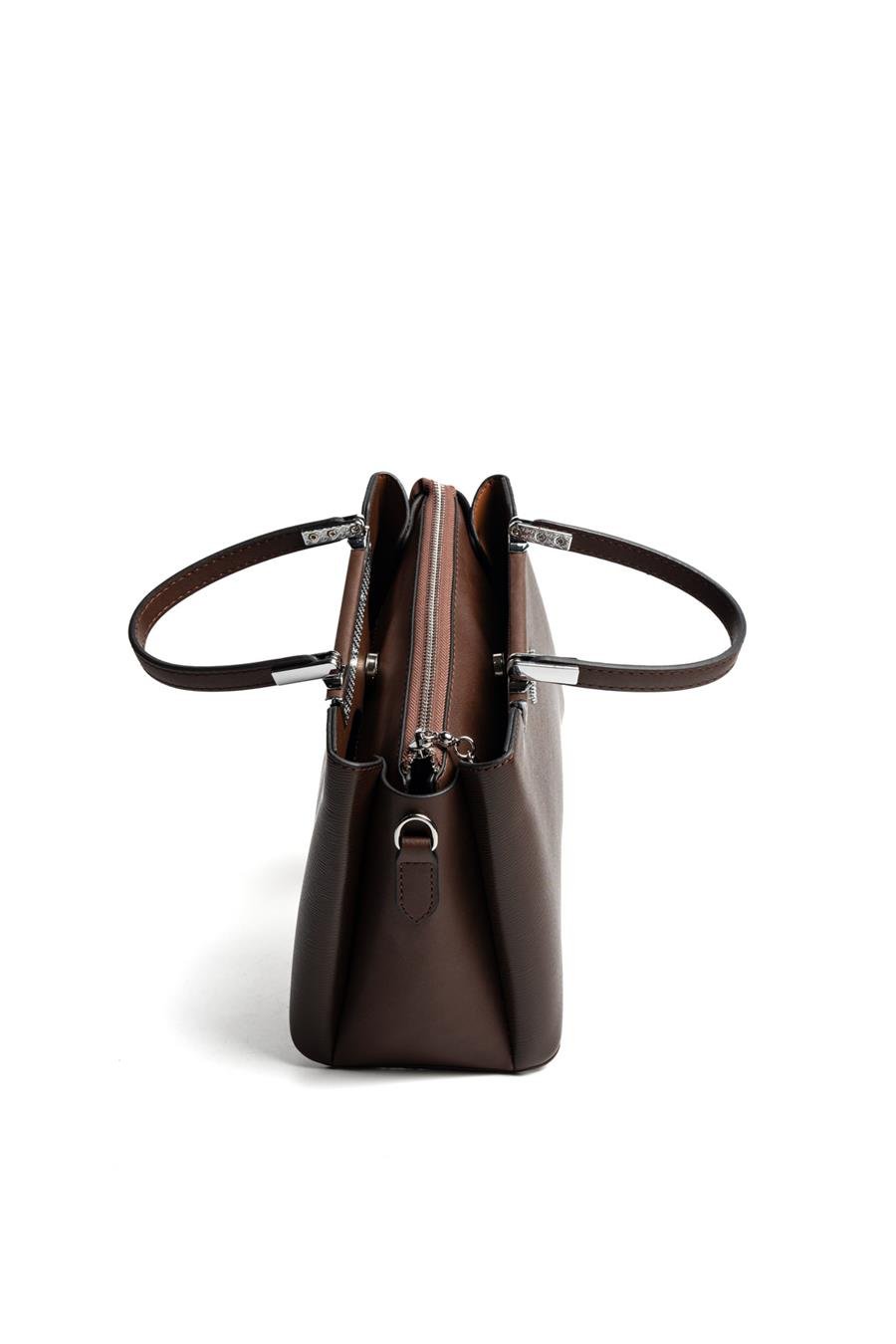 Silver & Polo SP913 Kadın El Çantası Düz Kahve