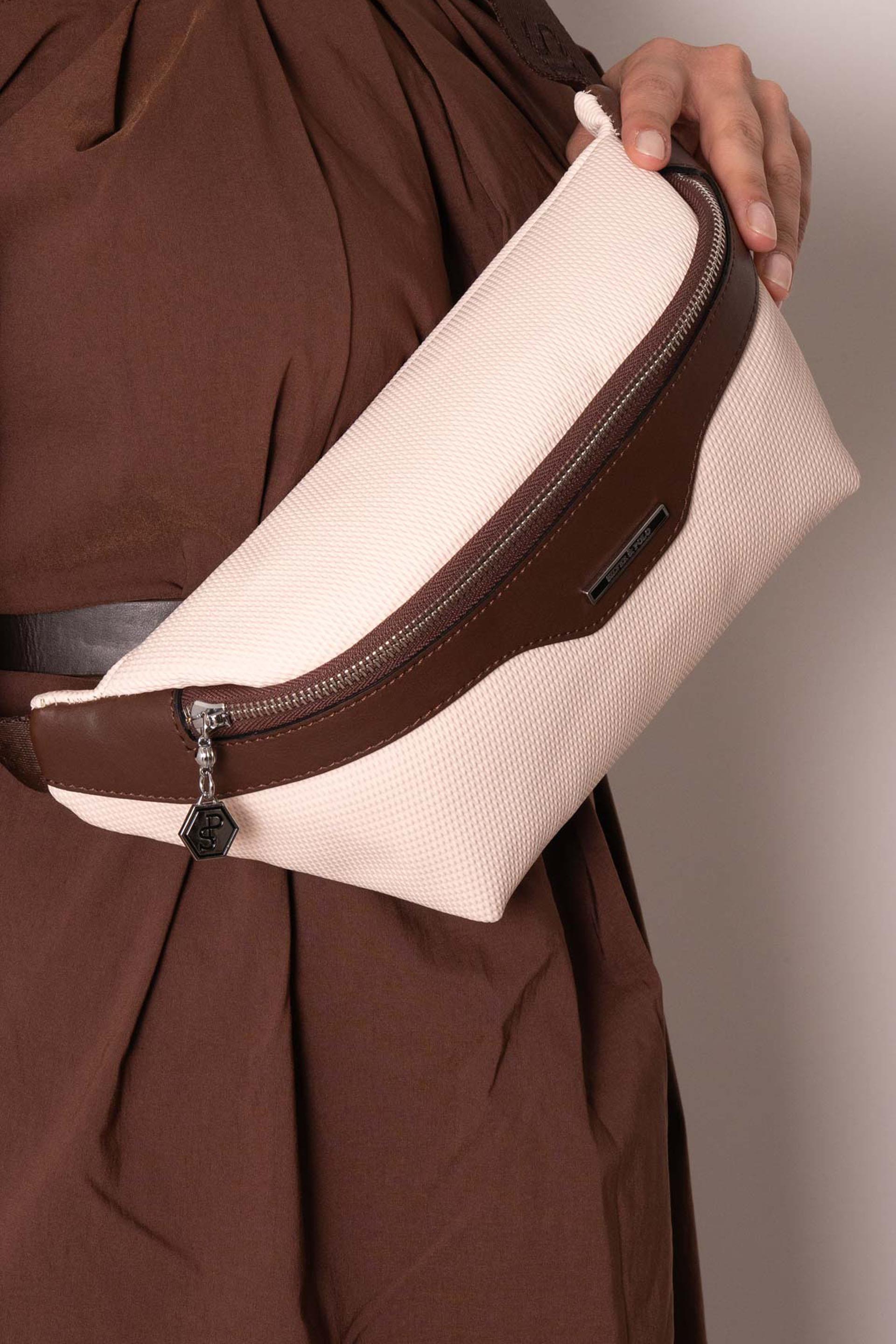 Silver & Polo Bej - Kahve SP1192 Kadın Bel Çantası