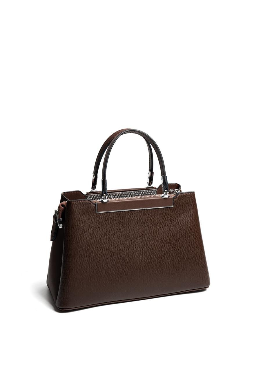 Silver & Polo SP913 Kadın El Çantası Düz Kahve