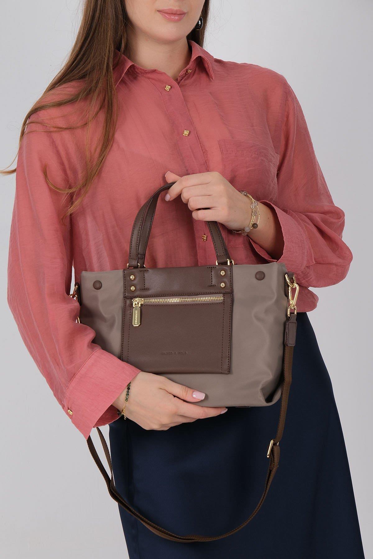 Silver & Polo SP1213 Kadın El Çantası Kum-Kahve