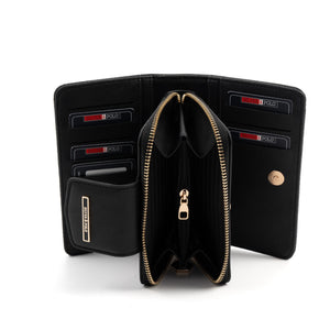 Silver & Polo Siyah Beyaz - Siyah SP1202 Kadın Cüzdan & Kartlık