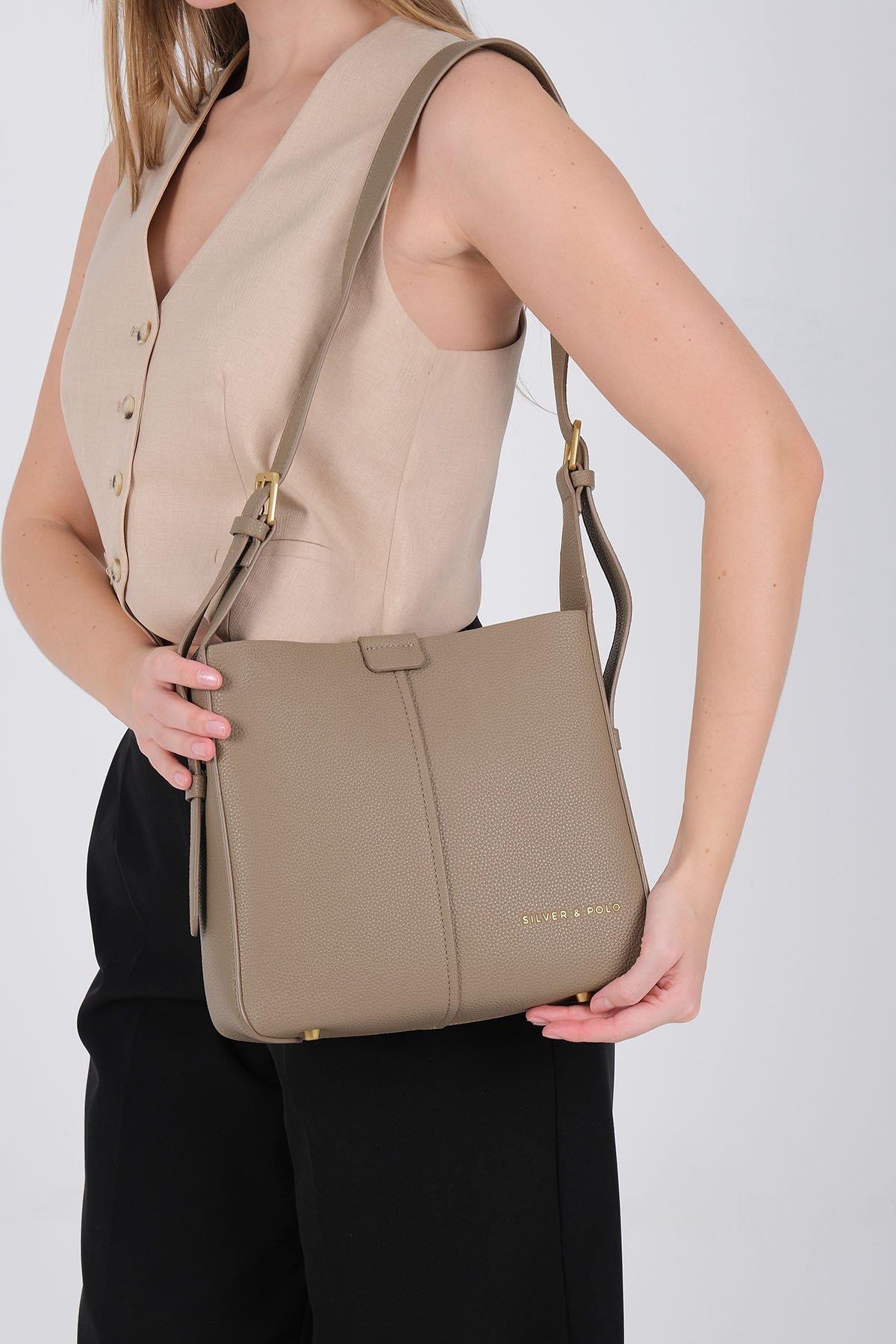Silver & Polo SP1249 Kadın Omuz Çantası Vizon