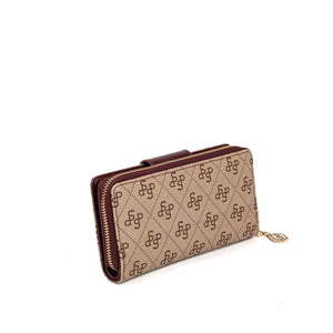 Silver & Polo SP928 Kadın Cüzdan & Kartlık Monogram Koyu Bej-Bordo