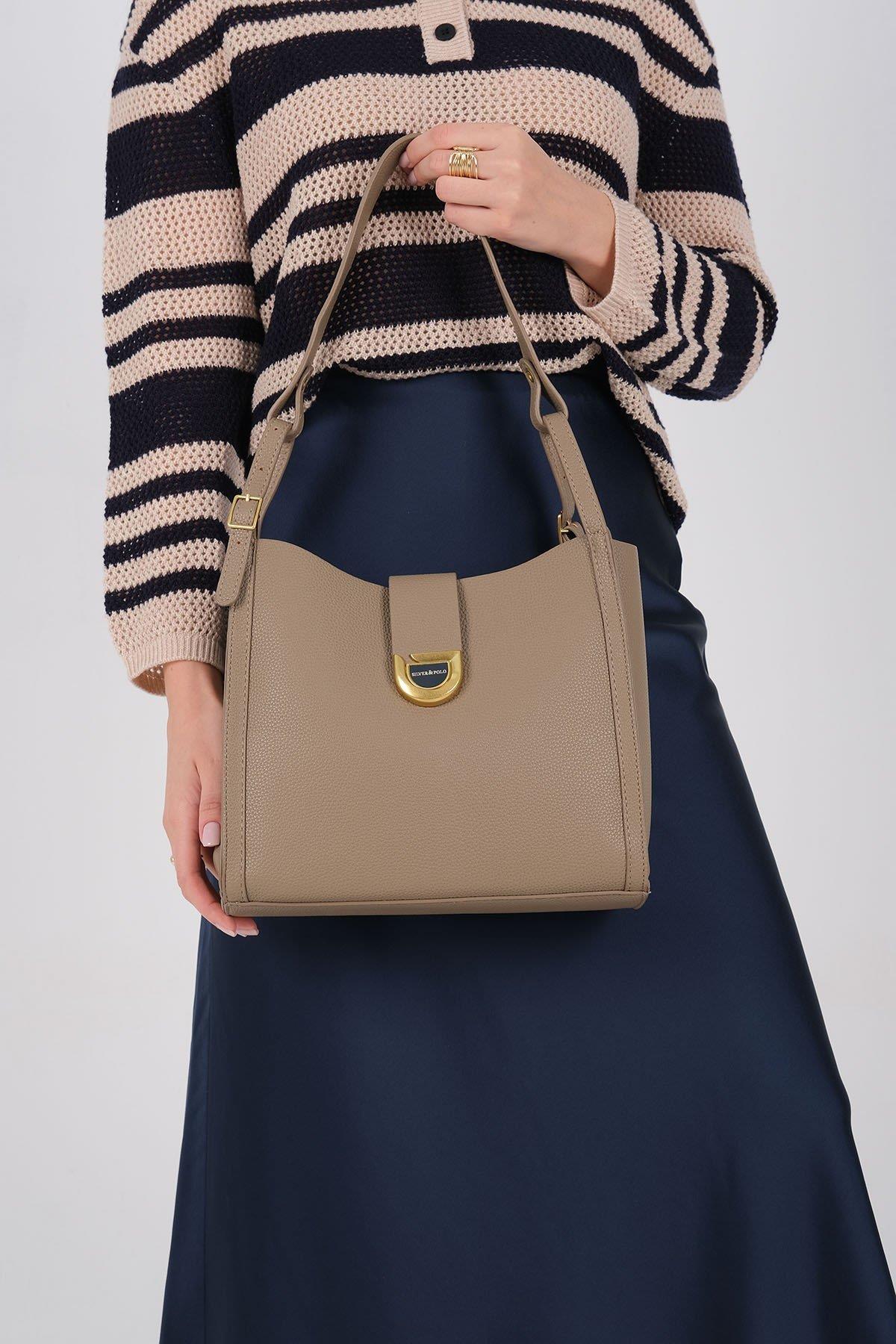 Silver & Polo SP1242 Kadın Omuz Çantası Vizon