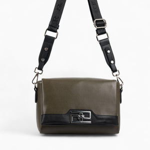 Silver & Polo SP1257 Kadın Çapraz Çanta Düz Zeytuni-Siyah