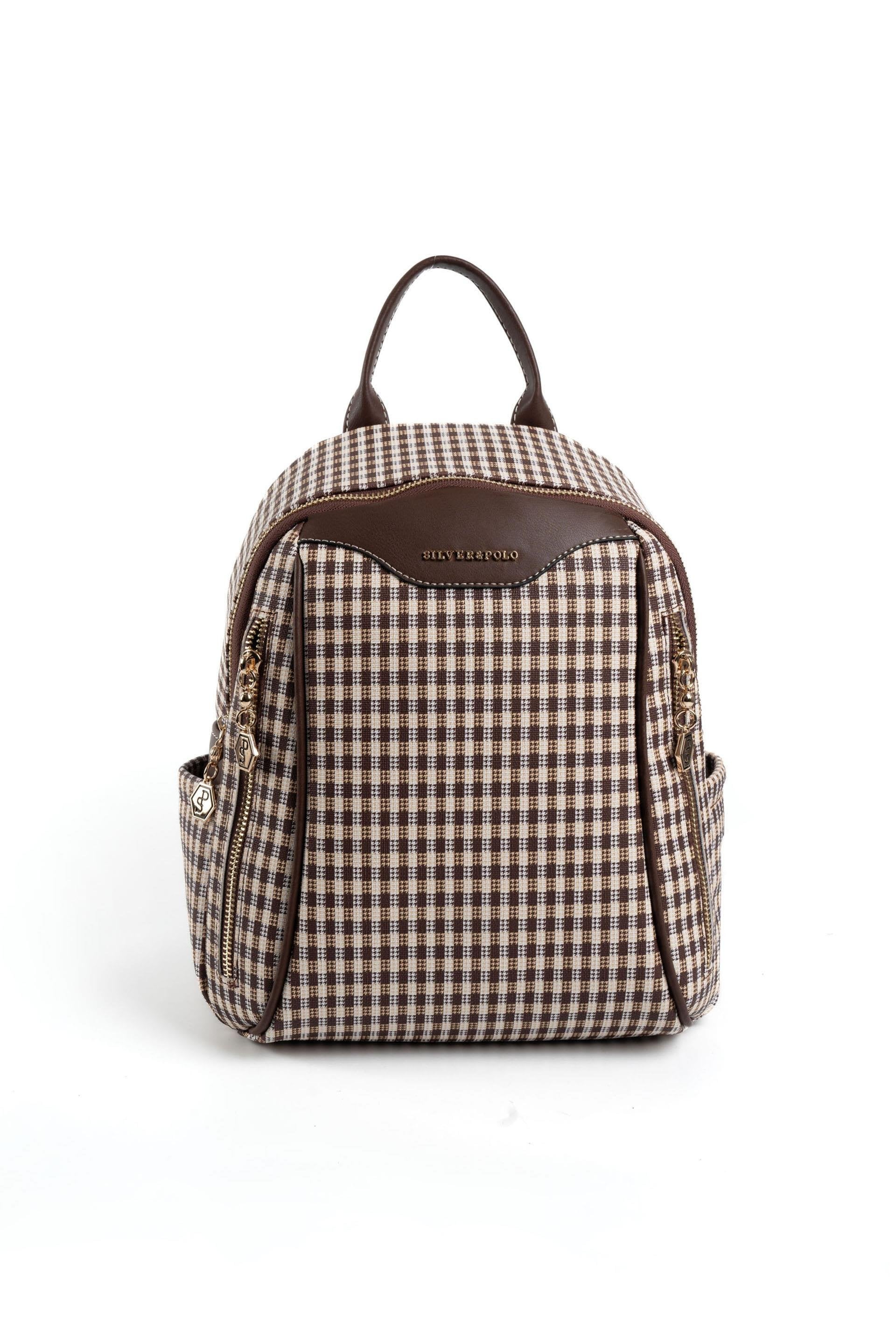 Silver & Polo Kahve Sarı - Kahve SP906 Kadın Sırt Çantası