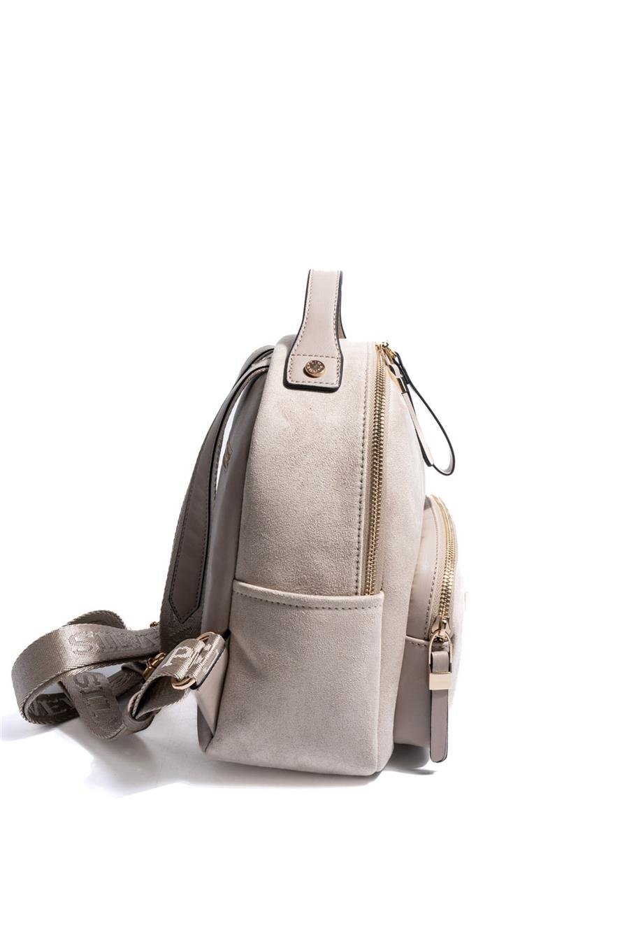 Silver & Polo SP1130 Kadın Sırt Çantası Süet Bej-Kum