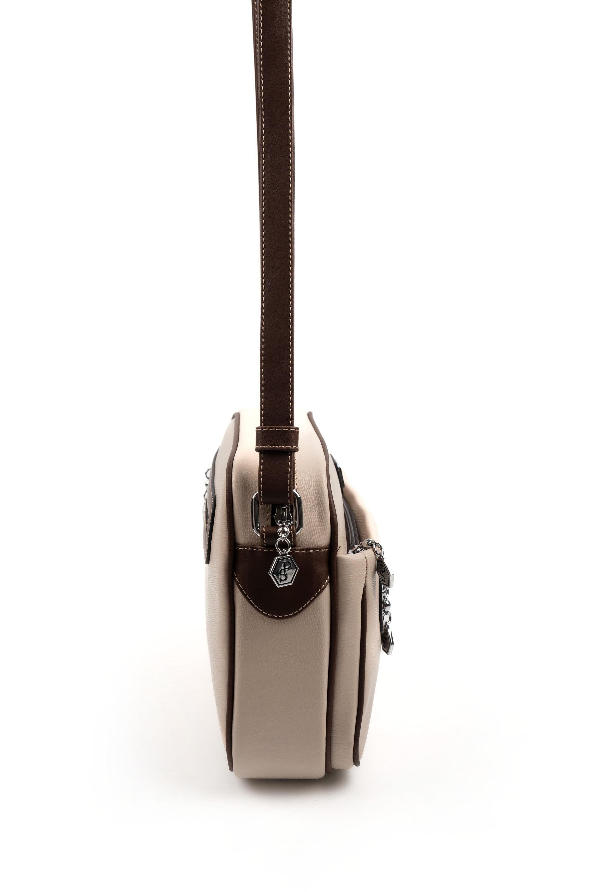 Silver & Polo Bej - Kahve SP491 Kadın Çapraz Çanta
