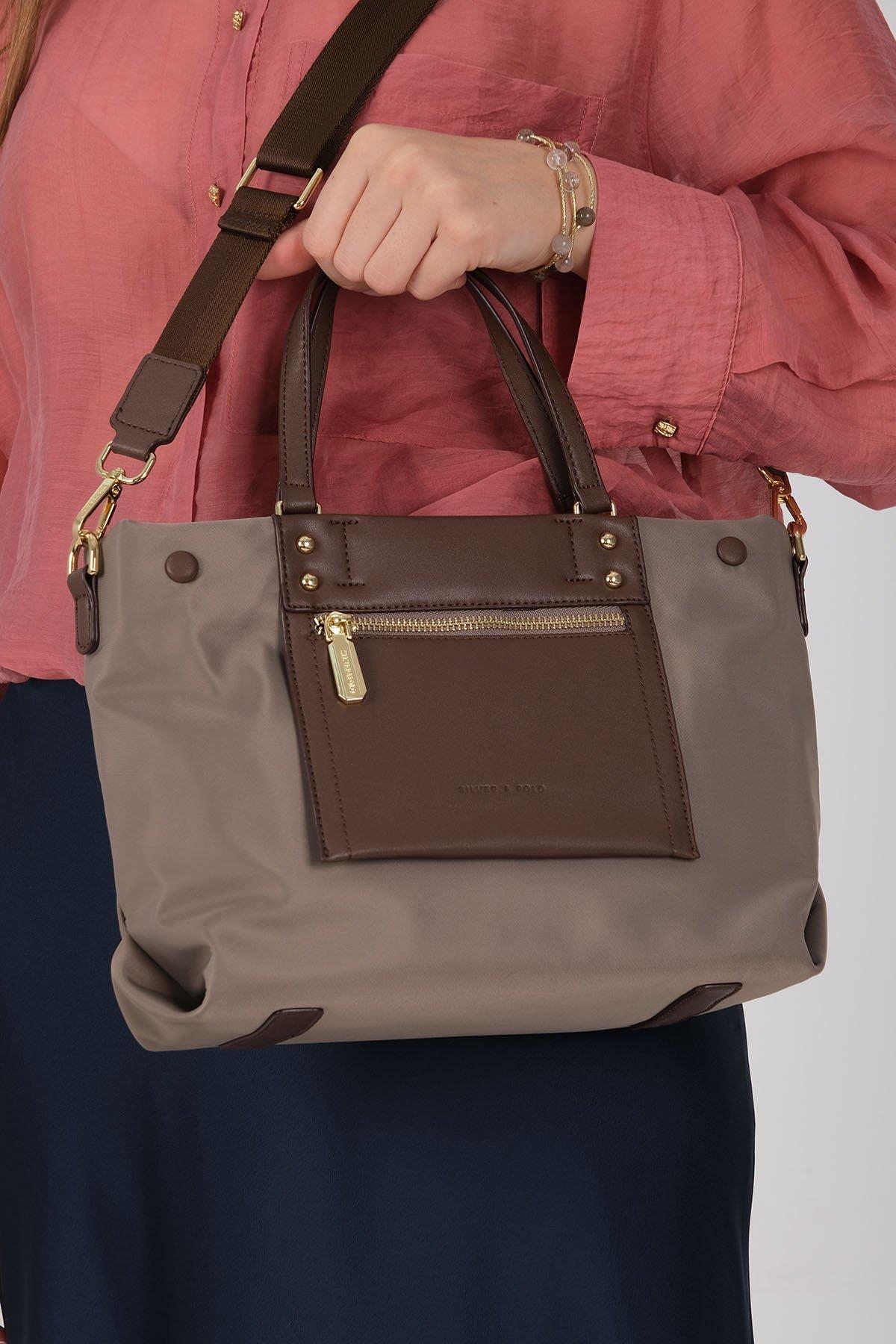 Silver & Polo SP1213 Kadın El Çantası Kum-Kahve