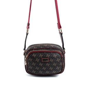 Silver & Polo Kahve Sarı - Bordo SP1111 Kadın Çapraz Çanta