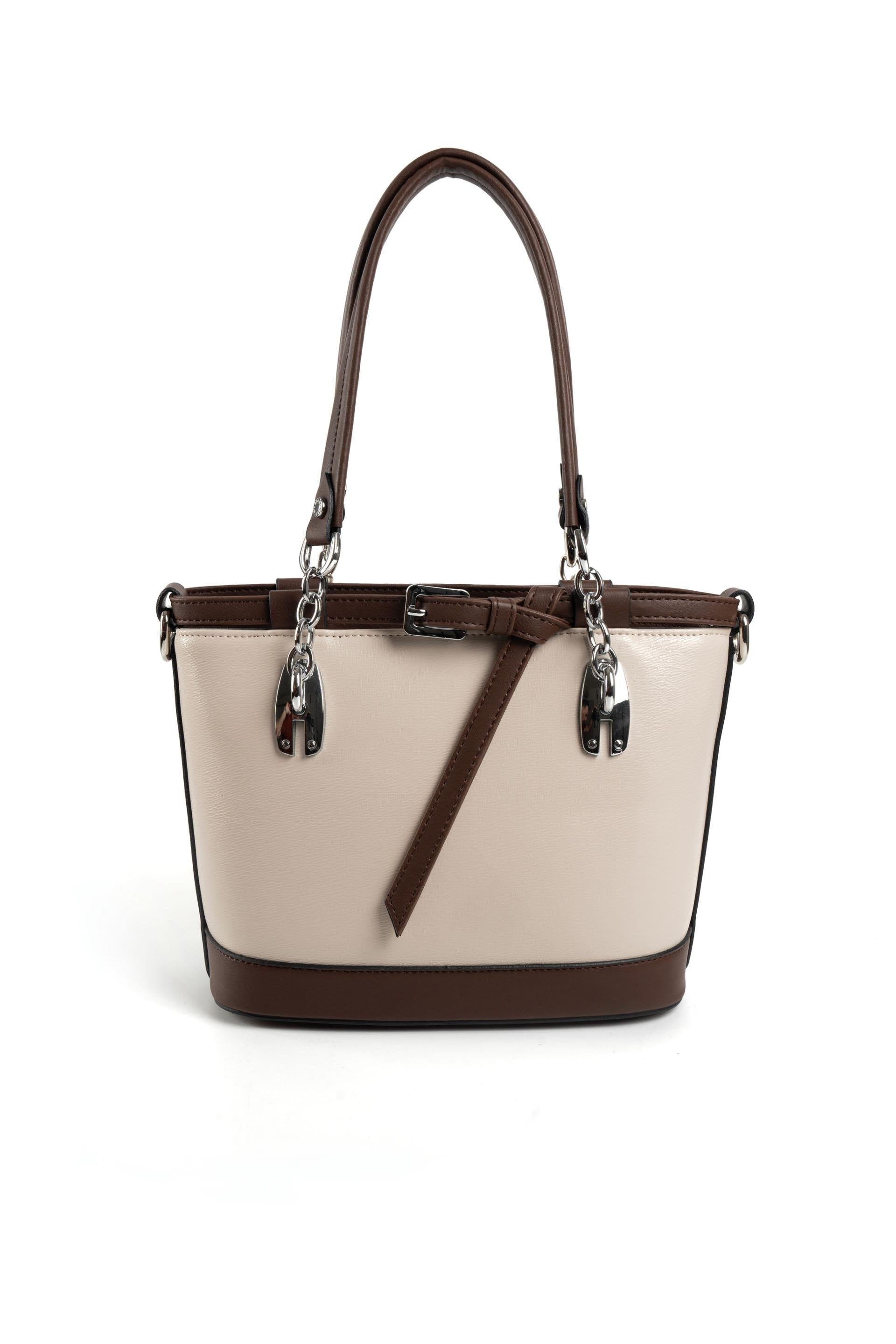 Silver & Polo Bej - Kahve SP1155 Kadın El Çantası