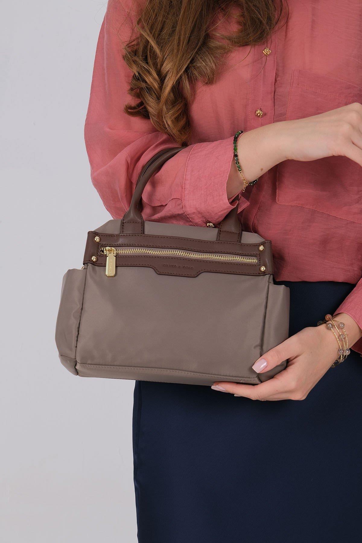 Silver & Polo SP1219 Kadın El Çantası Kum-Kahve