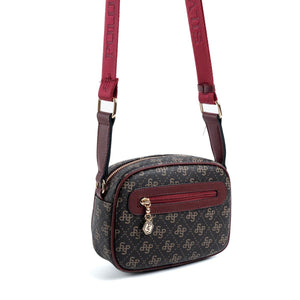 Silver & Polo Kahve Sarı - Bordo SP1111 Kadın Çapraz Çanta
