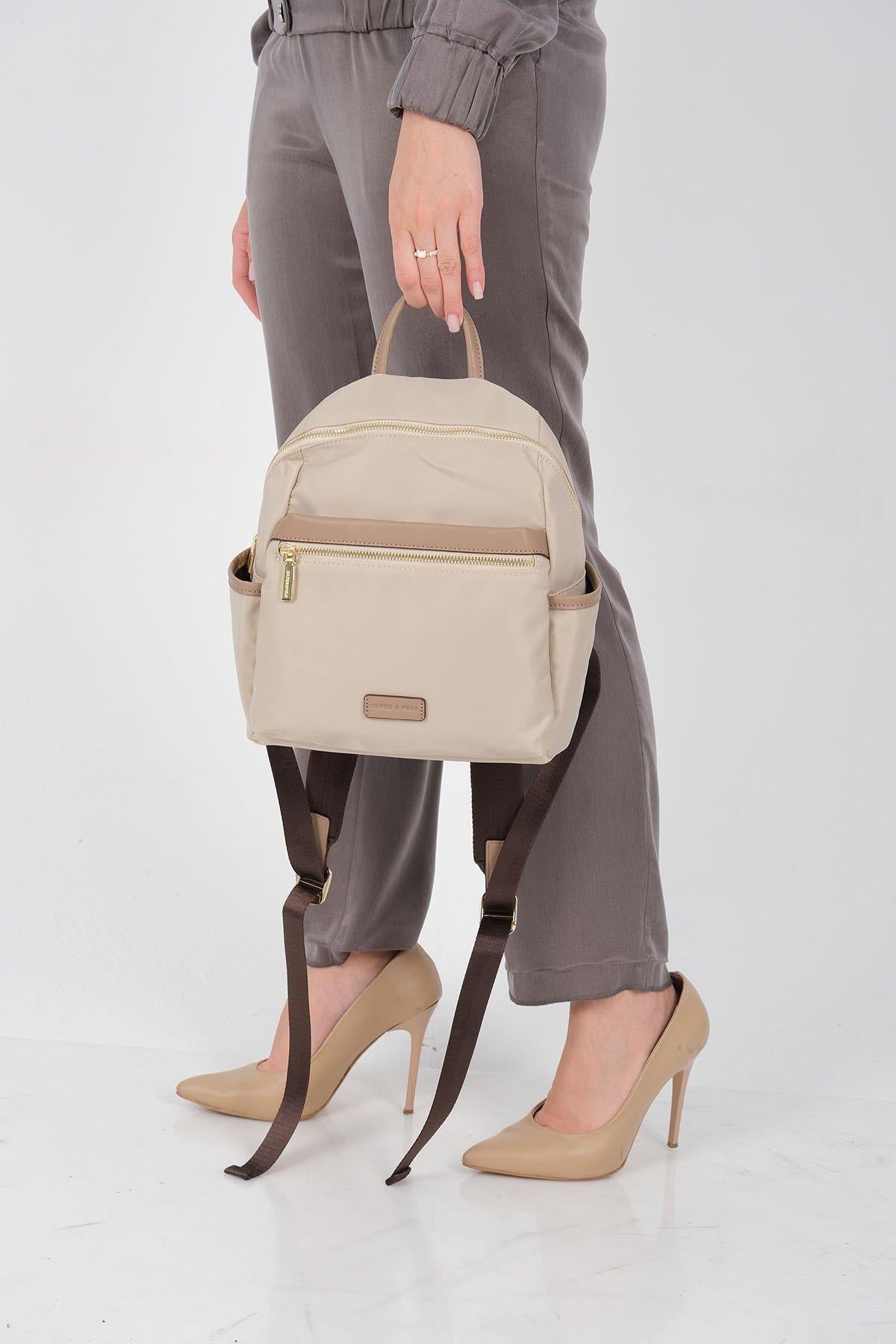 Silver & Polo SP1209 Kadın Sırt Çantası Bej-Kum
