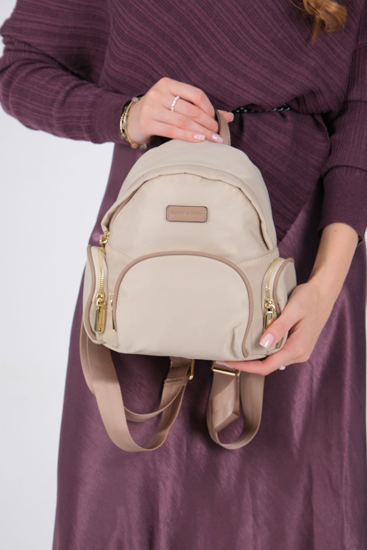 Silver & Polo SP1208 Kadın Sırt Çantası Bej-Kum