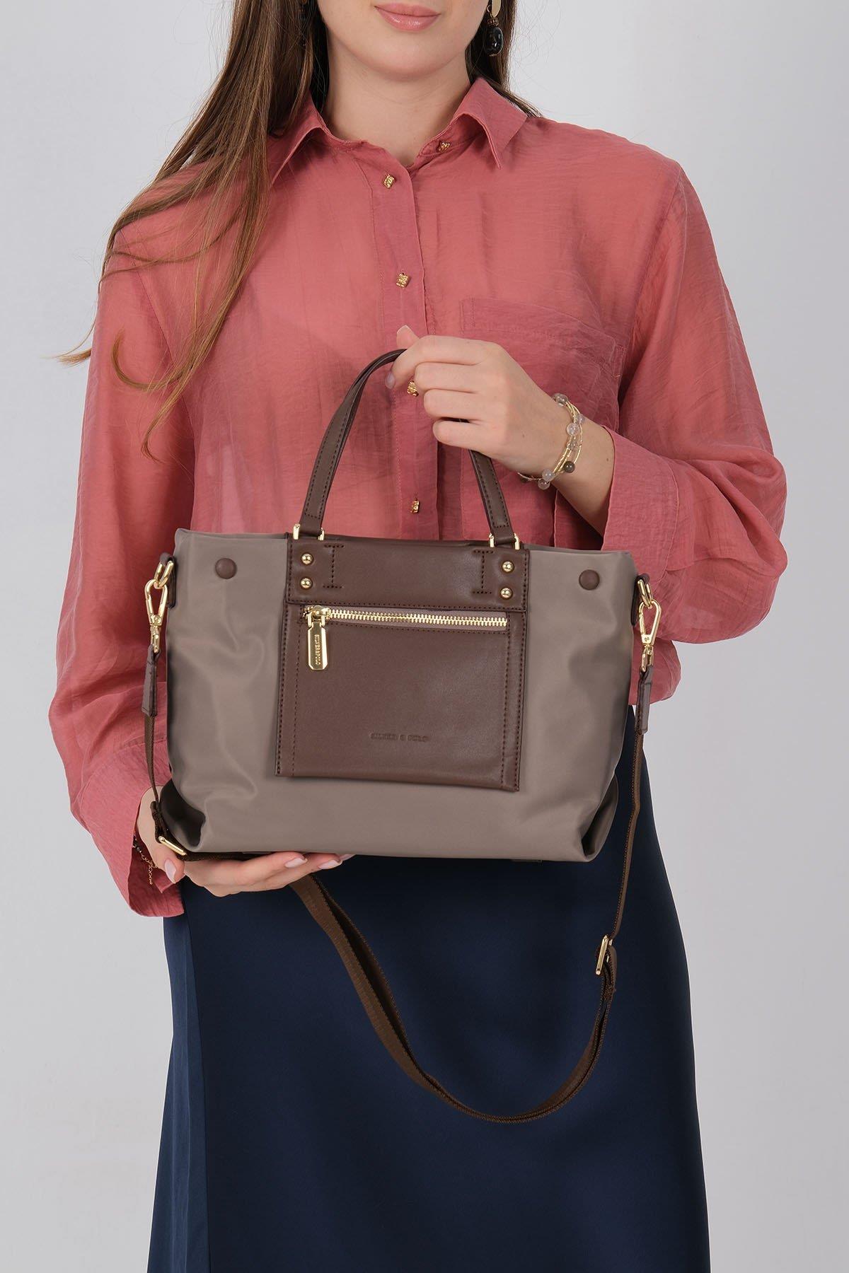 Silver & Polo SP1213 Kadın El Çantası Kum-Kahve