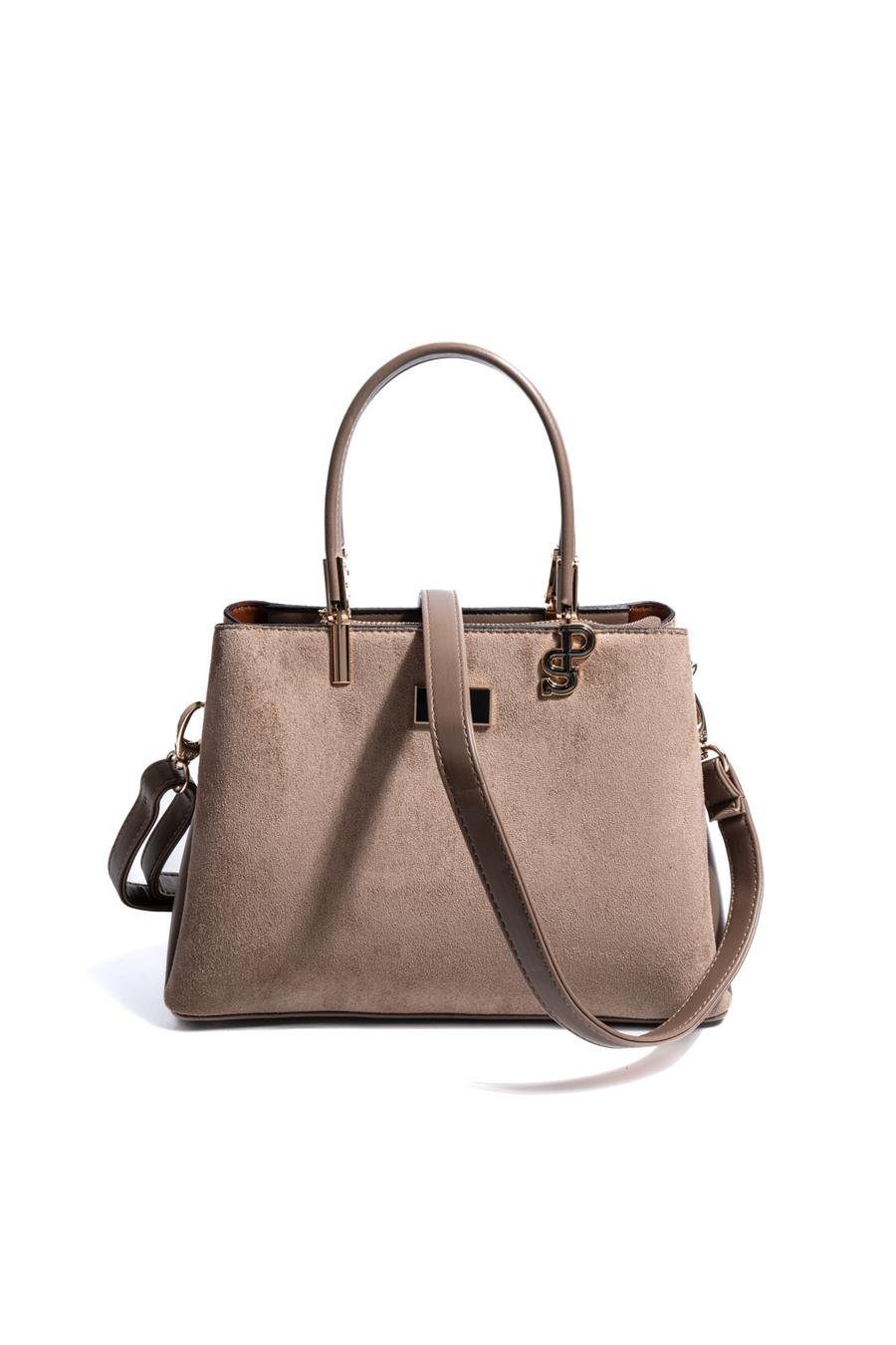 Silver & Polo SP1098 Kadın El Çantası Süet Vizon