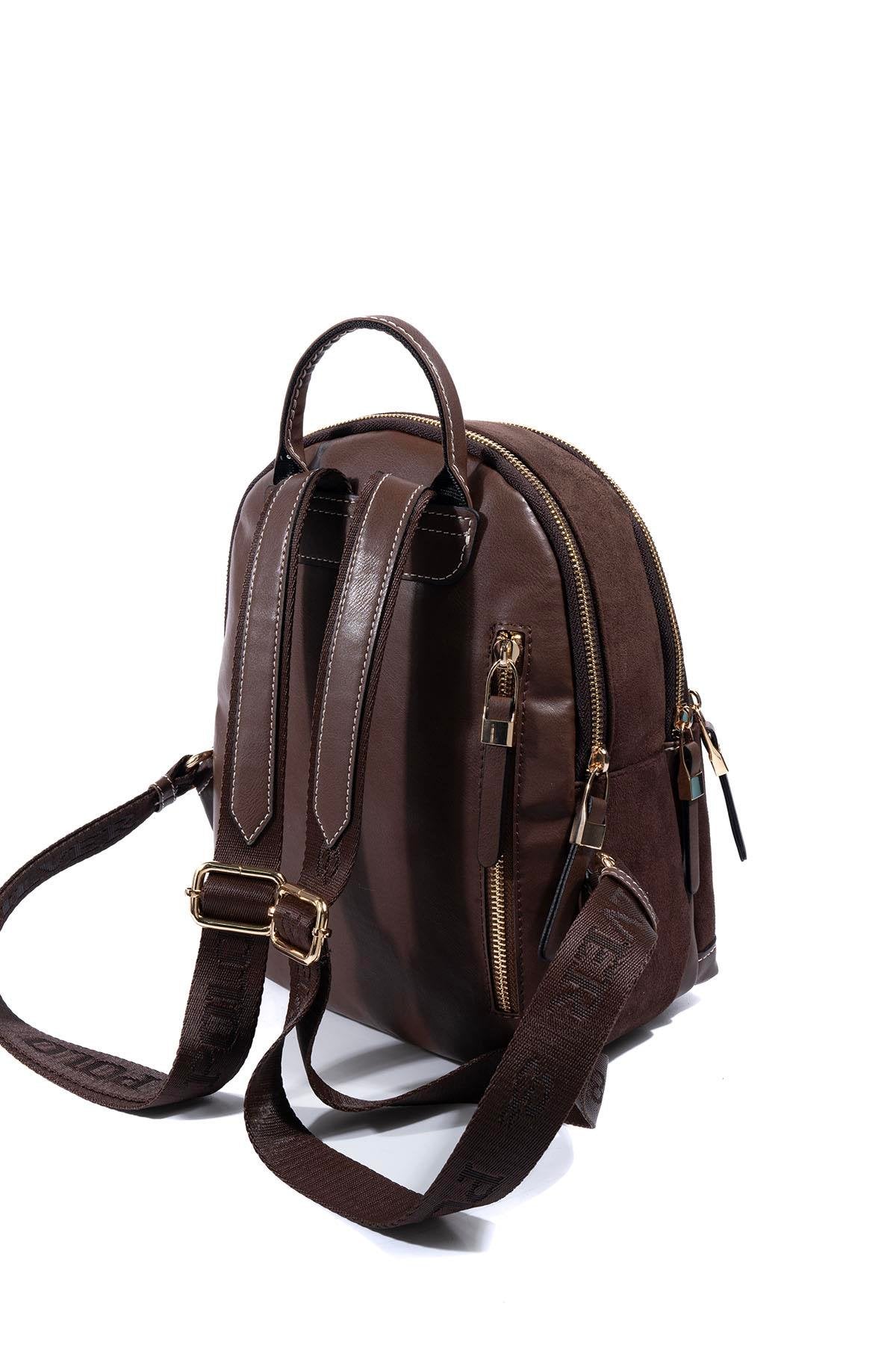 Silver & Polo SP1265 Kadın Sırt Çantası Süet Kahve