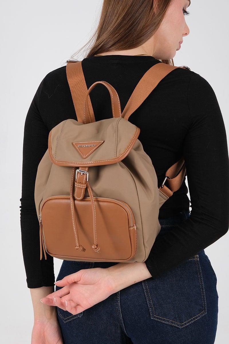 Silver & Polo SP1231 Kadın Sırt Çantası Vizon-Taba