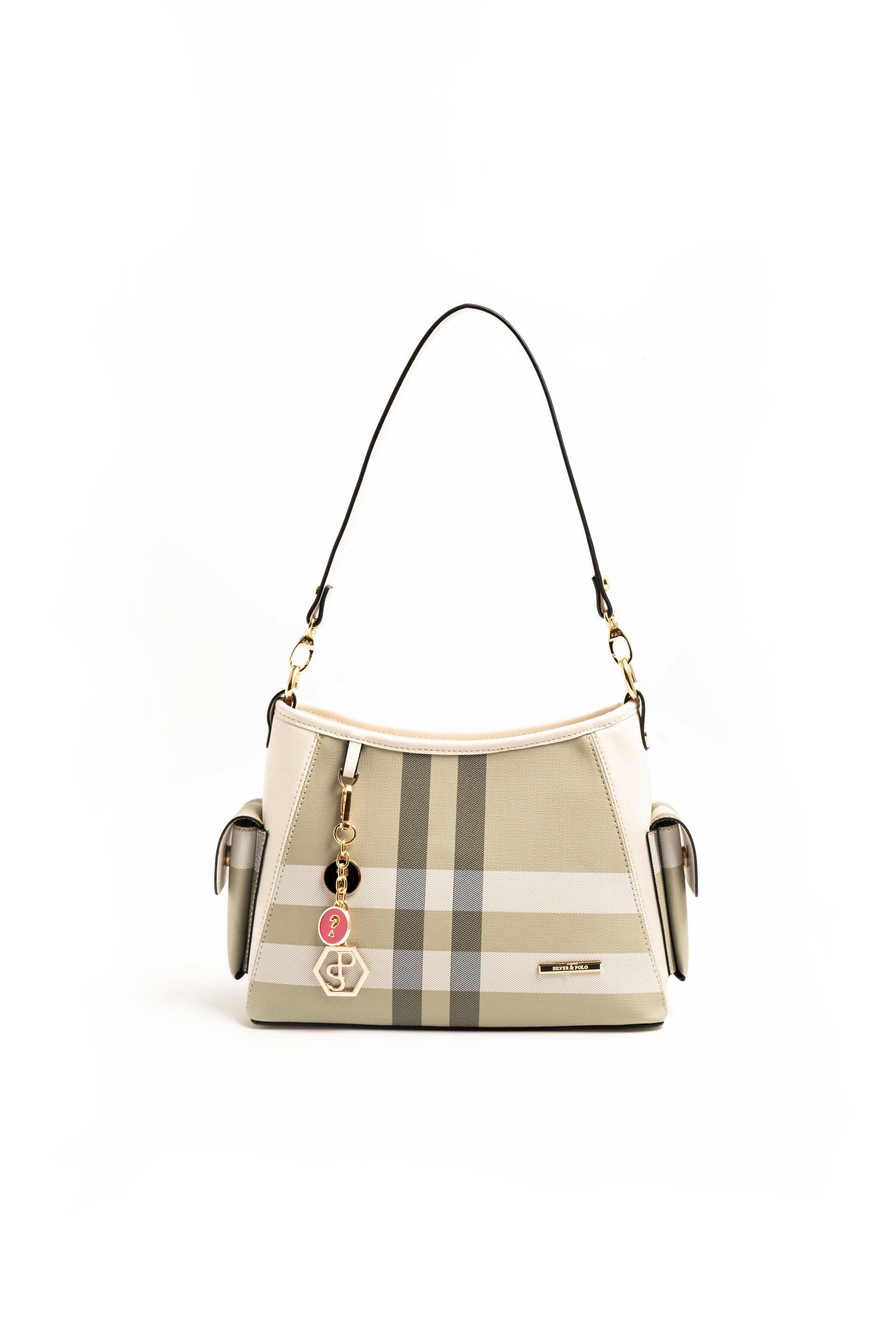 Silver & Polo A.Yeşil - Kemik SP1183 Kadın Omuz Çantası