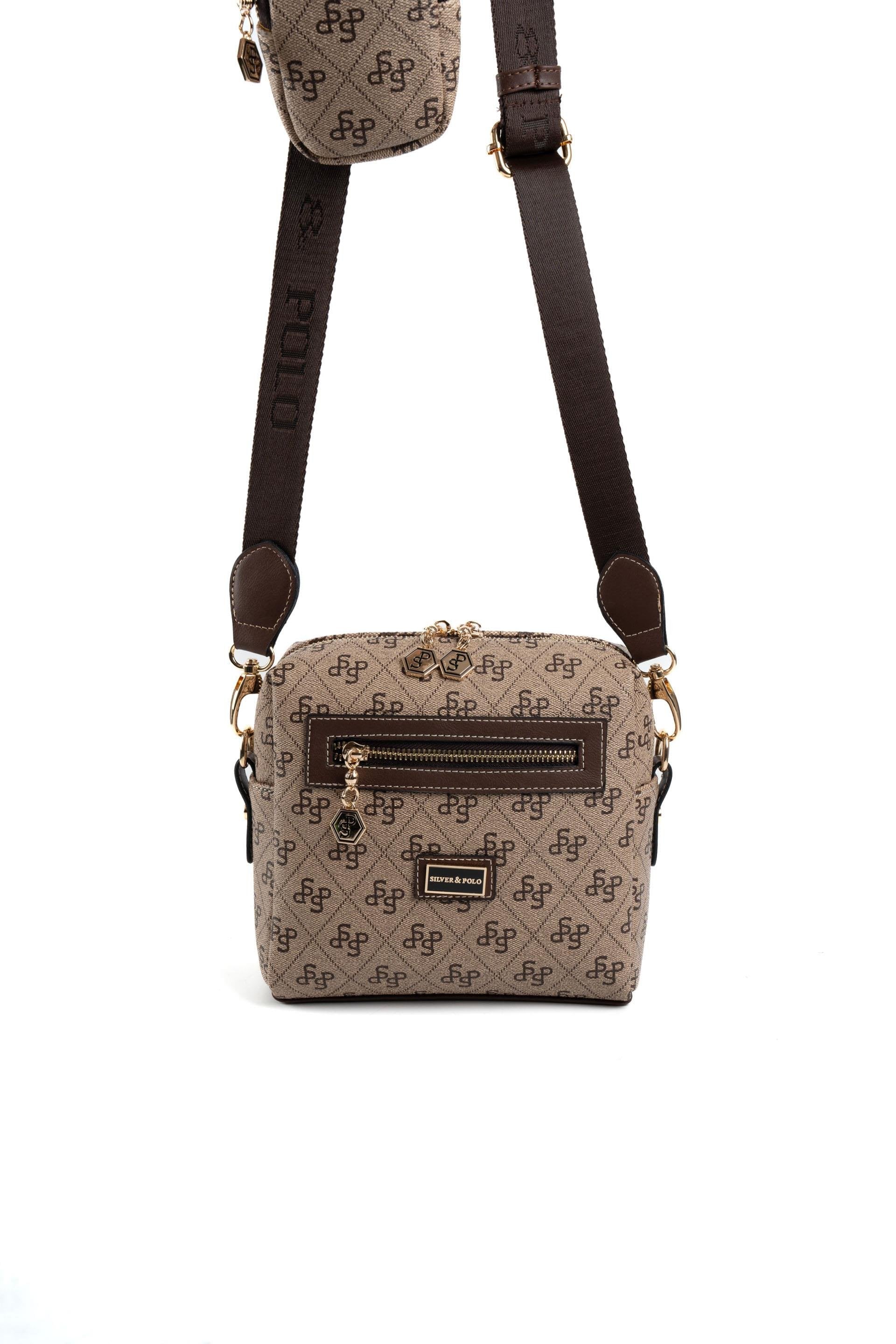 Silver & Polo Koyu Bej - Kahve SP1038 Kadın Çapraz Çanta