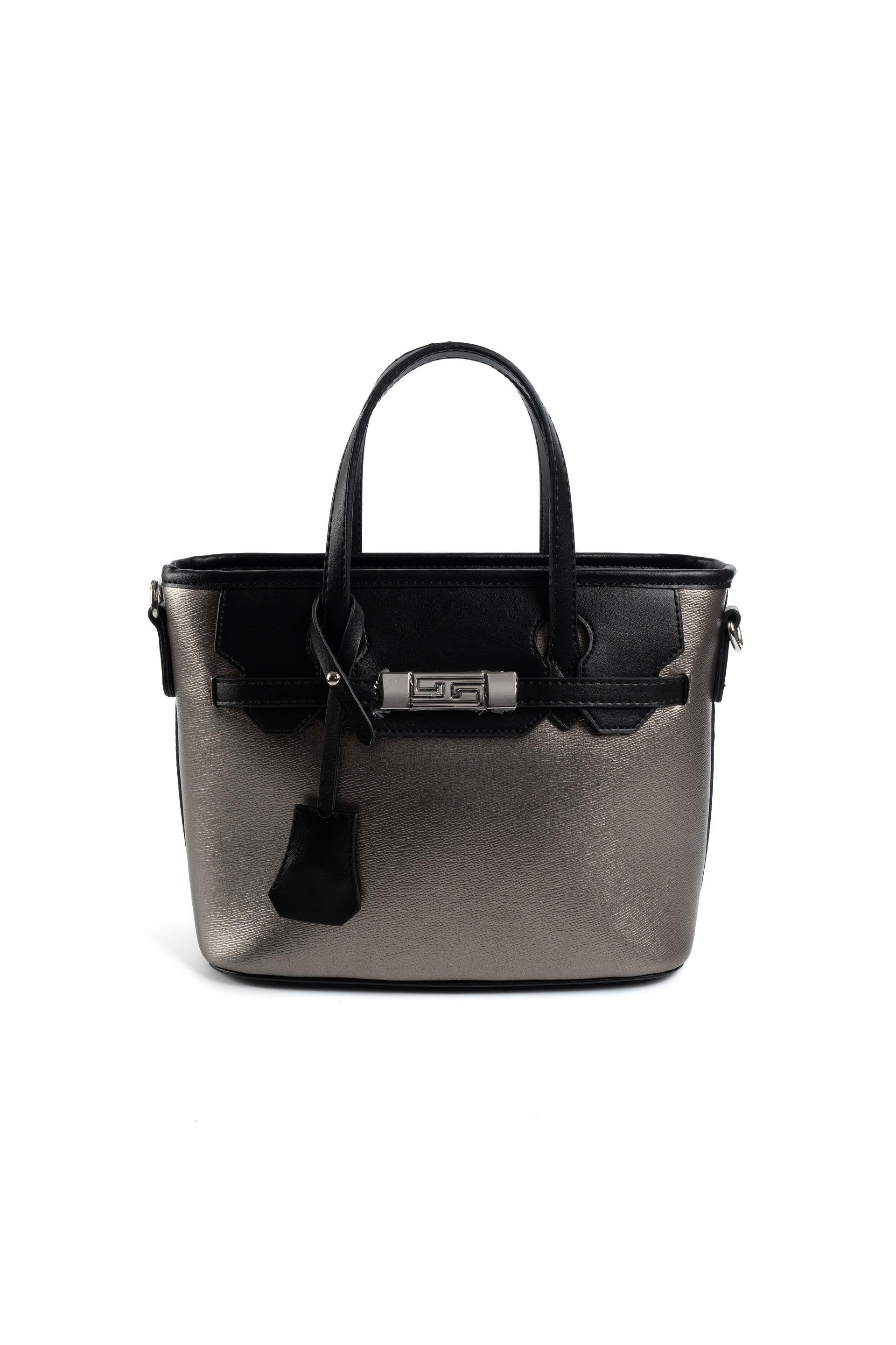 Silver & Polo Platin - Siyah SP1185 Kadın El Çantası