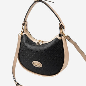 Silver & Polo SP1263 Kadın Omuz Çantası Logolu Siyah-S.Nut