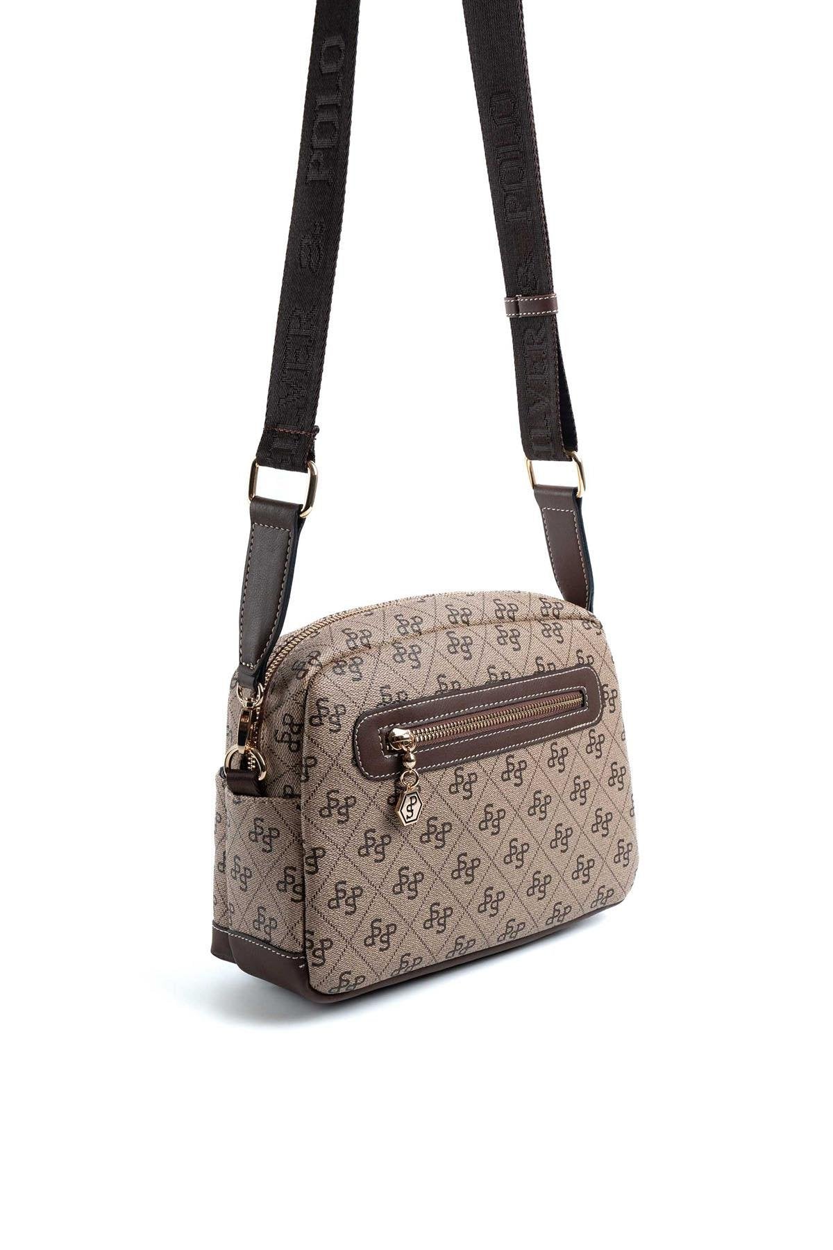 Silver & Polo Koyu Bej - Kahve SP1201 Kadın Çapraz Çanta