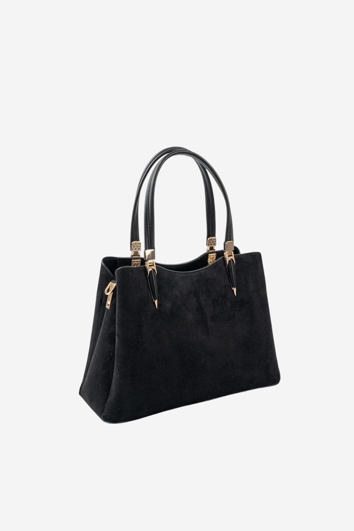 Silver & Polo SP1205 Kadın El Çantası Süet Siyah