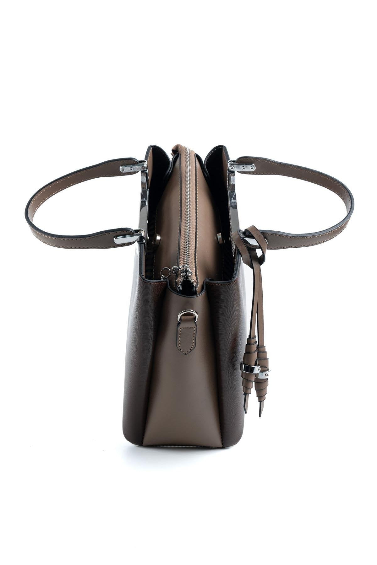 Silver & Polo Kahve - Vizon SP969 Kadın El Çantası