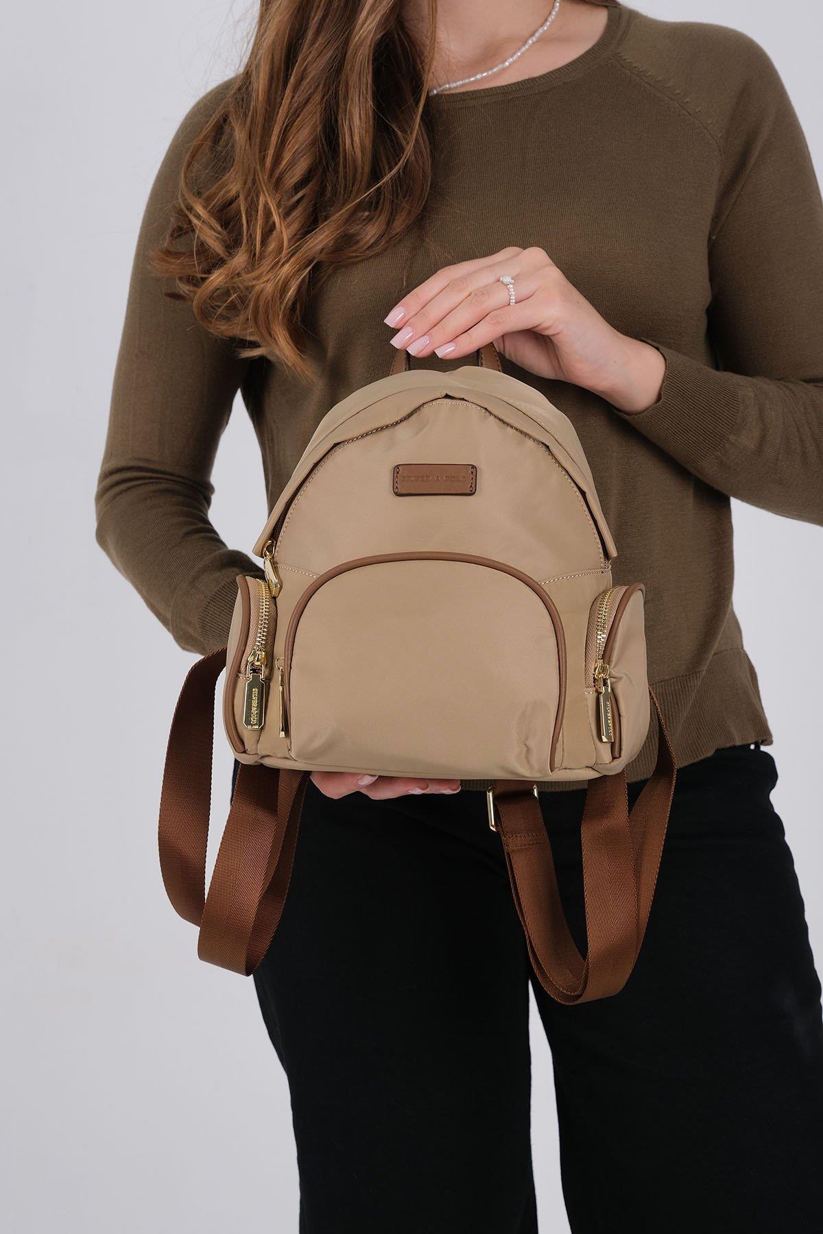 Silver & Polo SP1208 Kadın Sırt Çantası Vizon-Camel