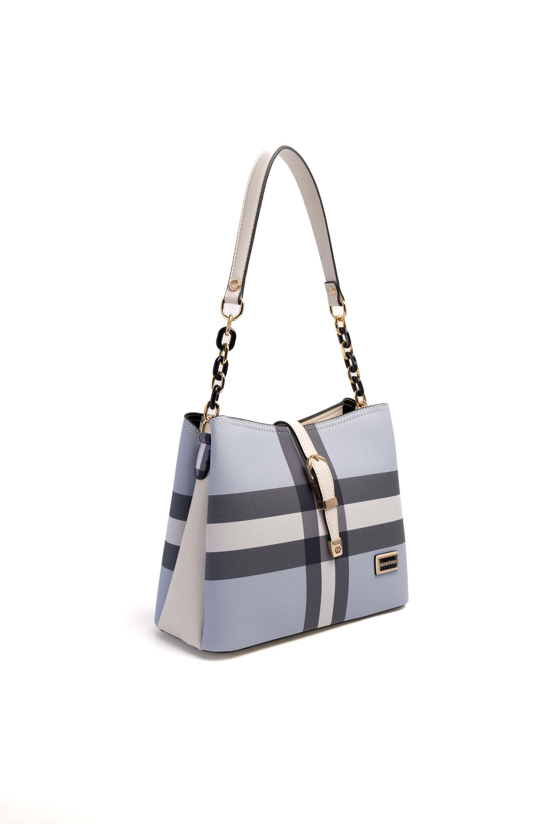 Silver & Polo Mavi - Kemik SP974 Kadın Omuz Çantası