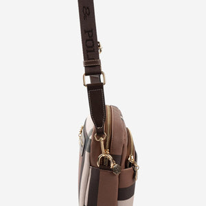 Silver & Polo SP1201 Kadın Çapraz Çanta Ekose Koyu Kahve-Kahve