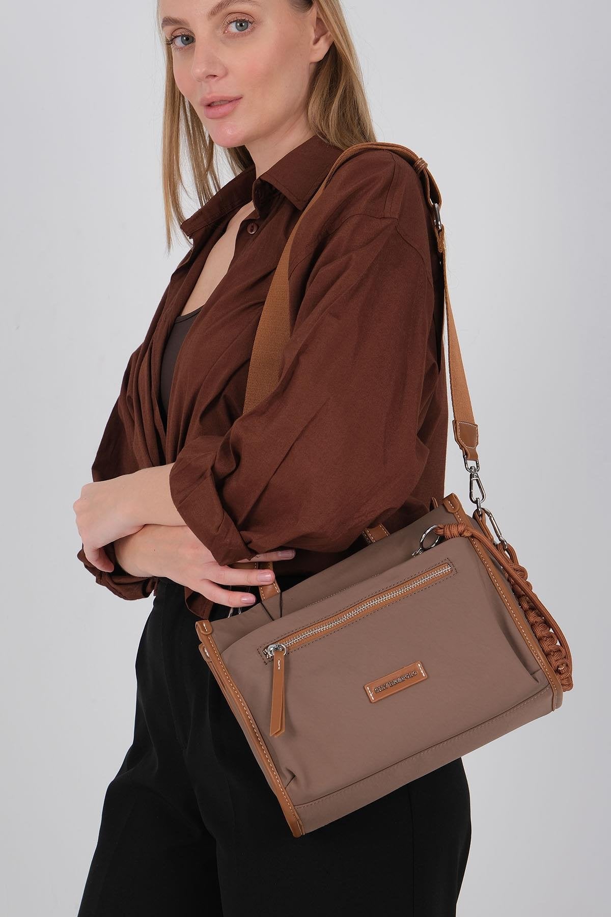 Silver & Polo SP1228 Kadın El Çantası Kahve-Taba