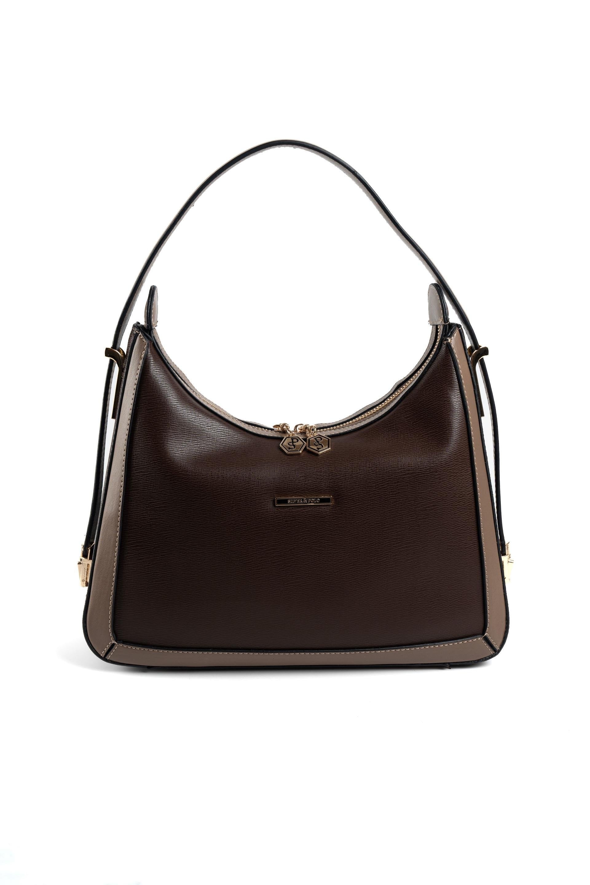 Silver & Polo Kahve - Vizon SP1187 Kadın Omuz Çantası