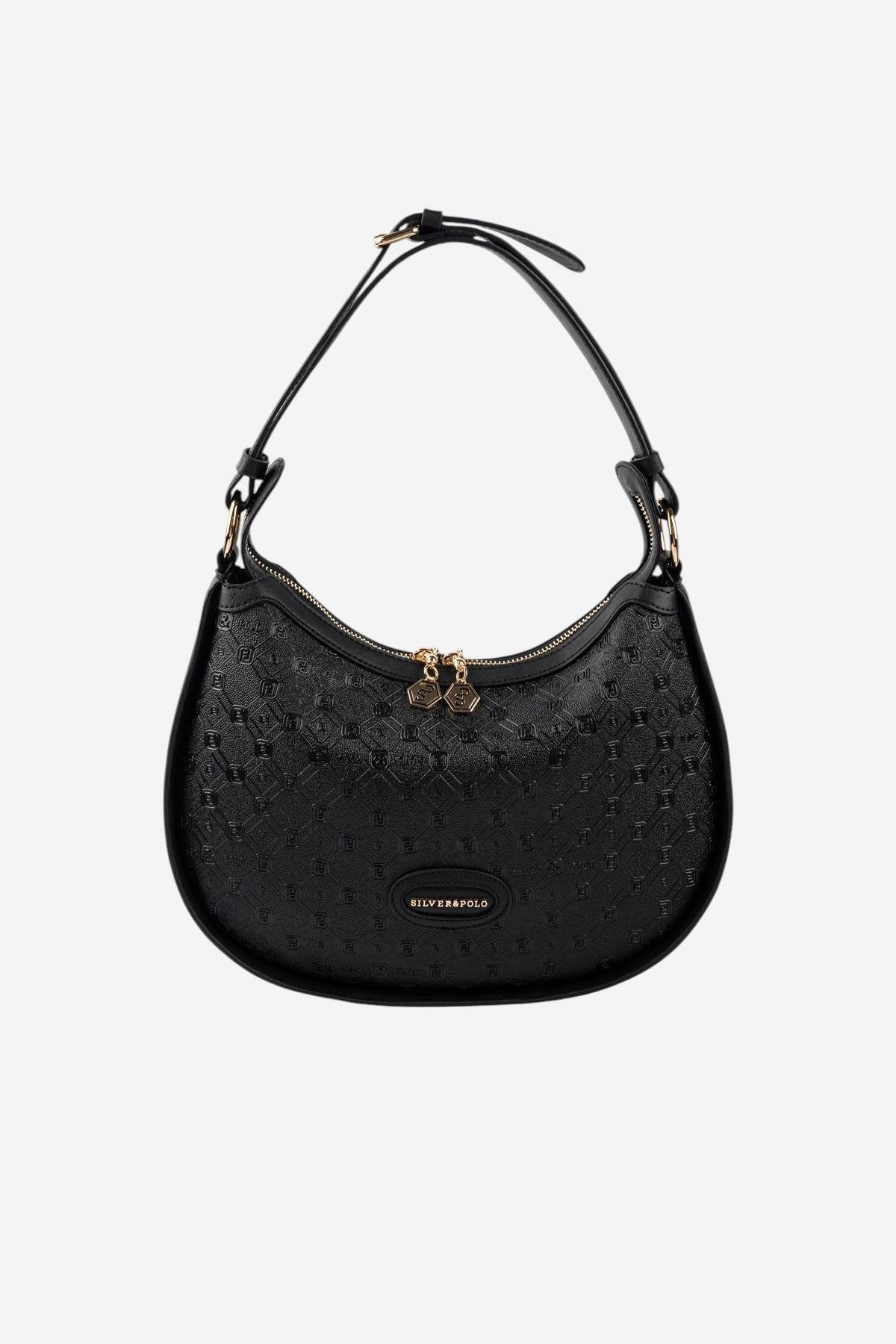Silver & Polo SP1263 Kadın Omuz Çantası Logolu Siyah