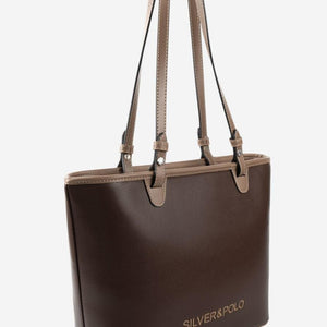 Silver & Polo SP1204 Kadın Omuz Çantası Düz Kahve-Vizon