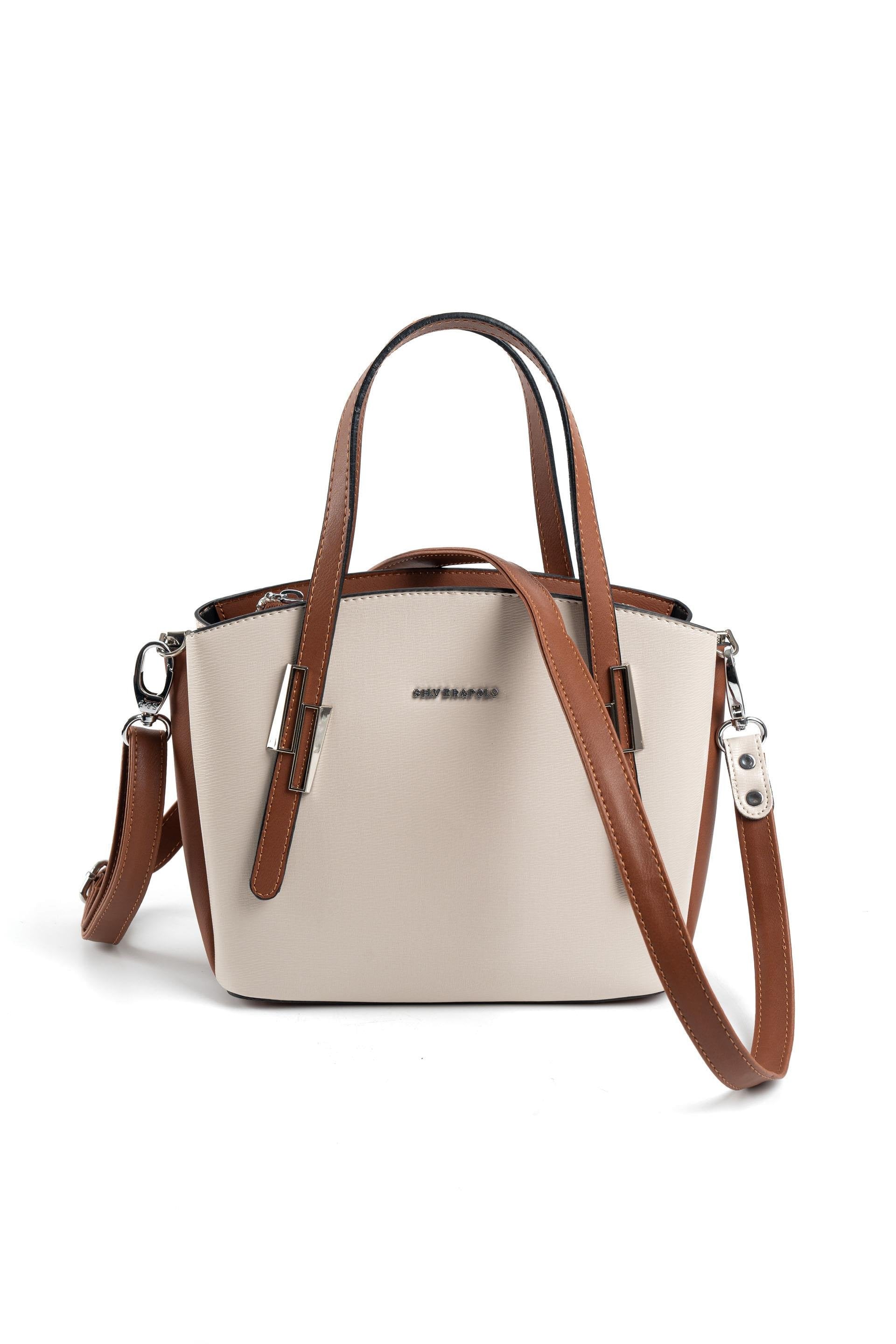 Silver & Polo Bej - Taba SP1021 Kadın El Çantası