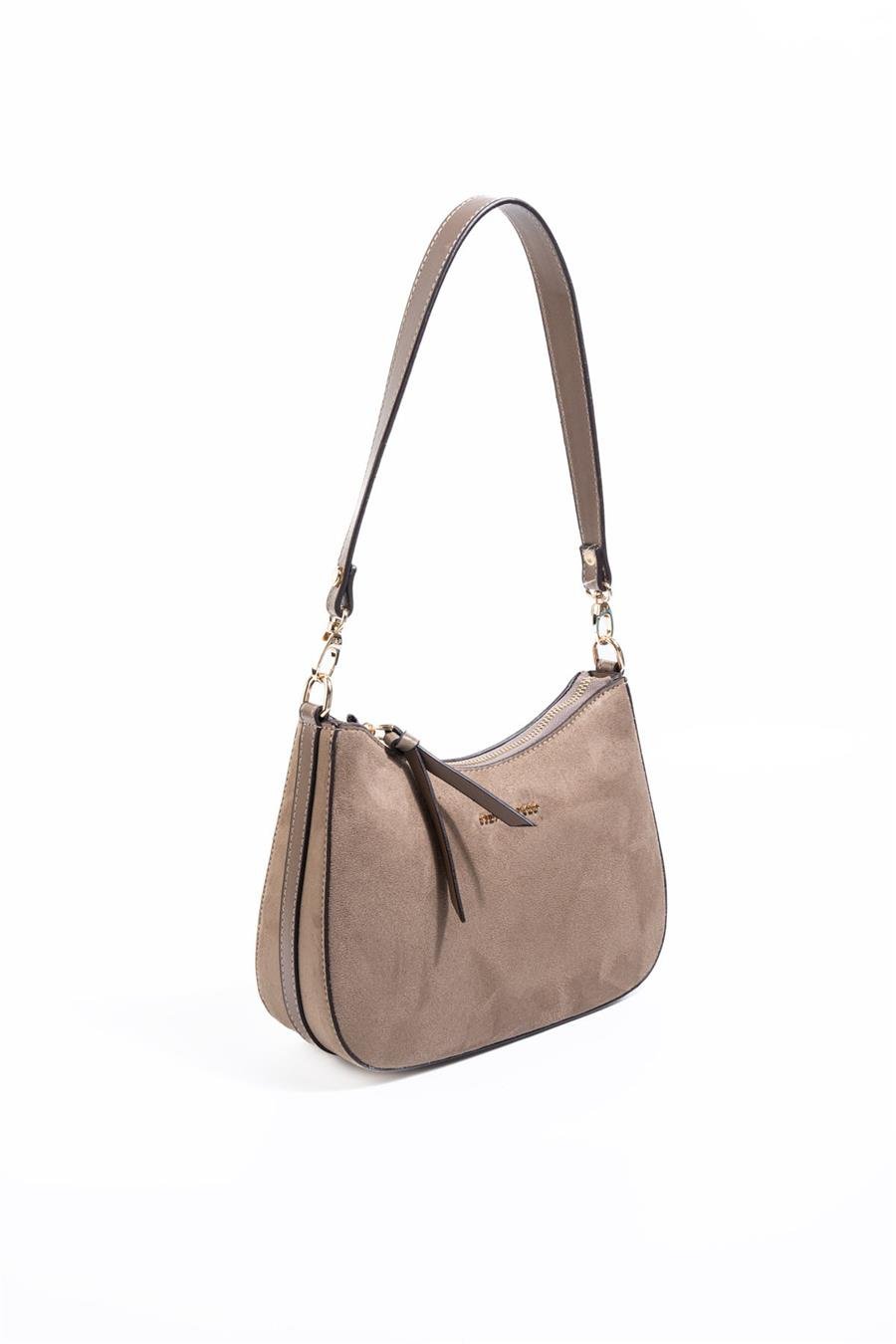 Silver & Polo SP1259 Kadın Omuz Çantası Süet Vizon