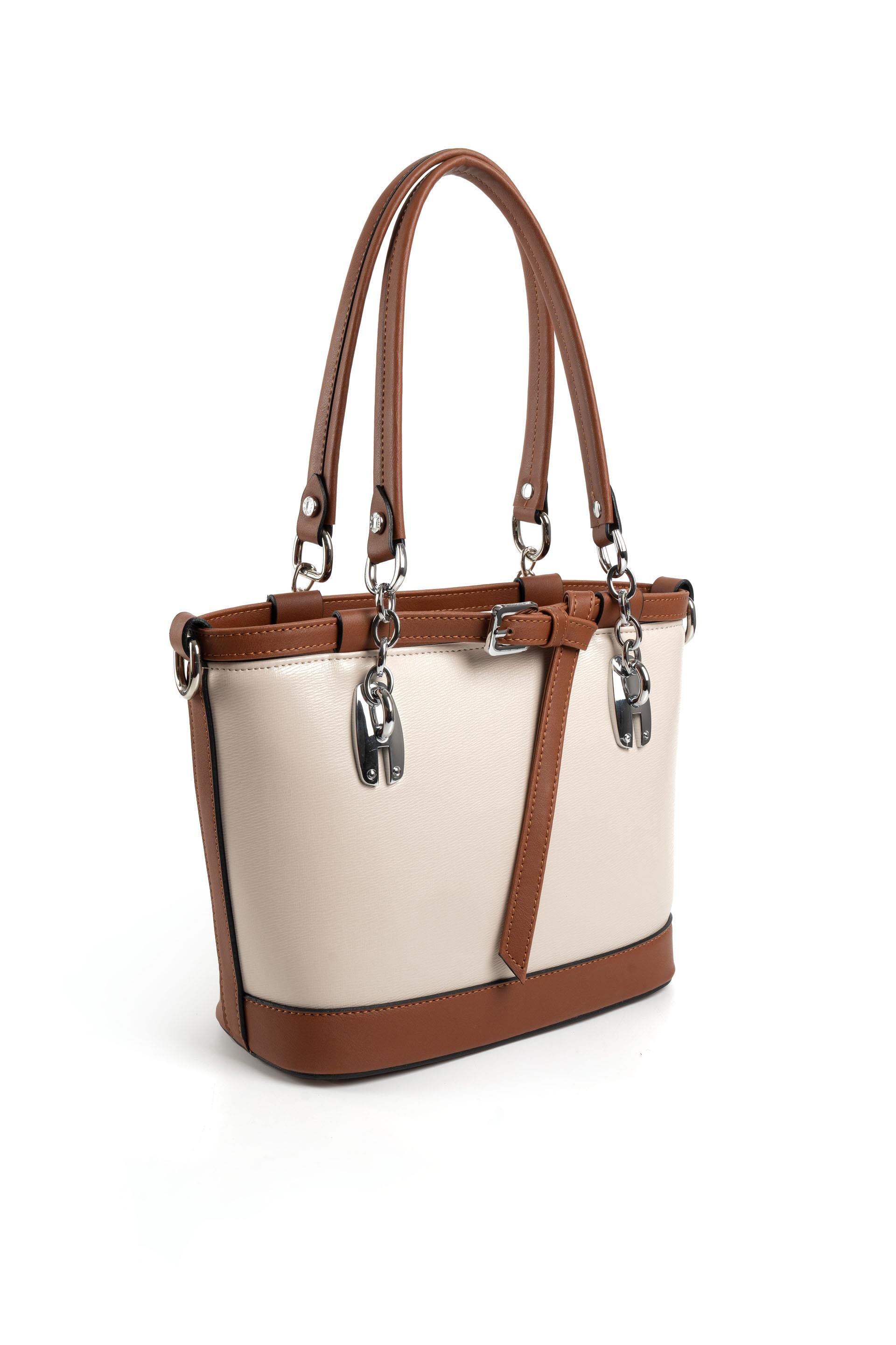 Silver & Polo Bej - Taba SP1155 Kadın El Çantası