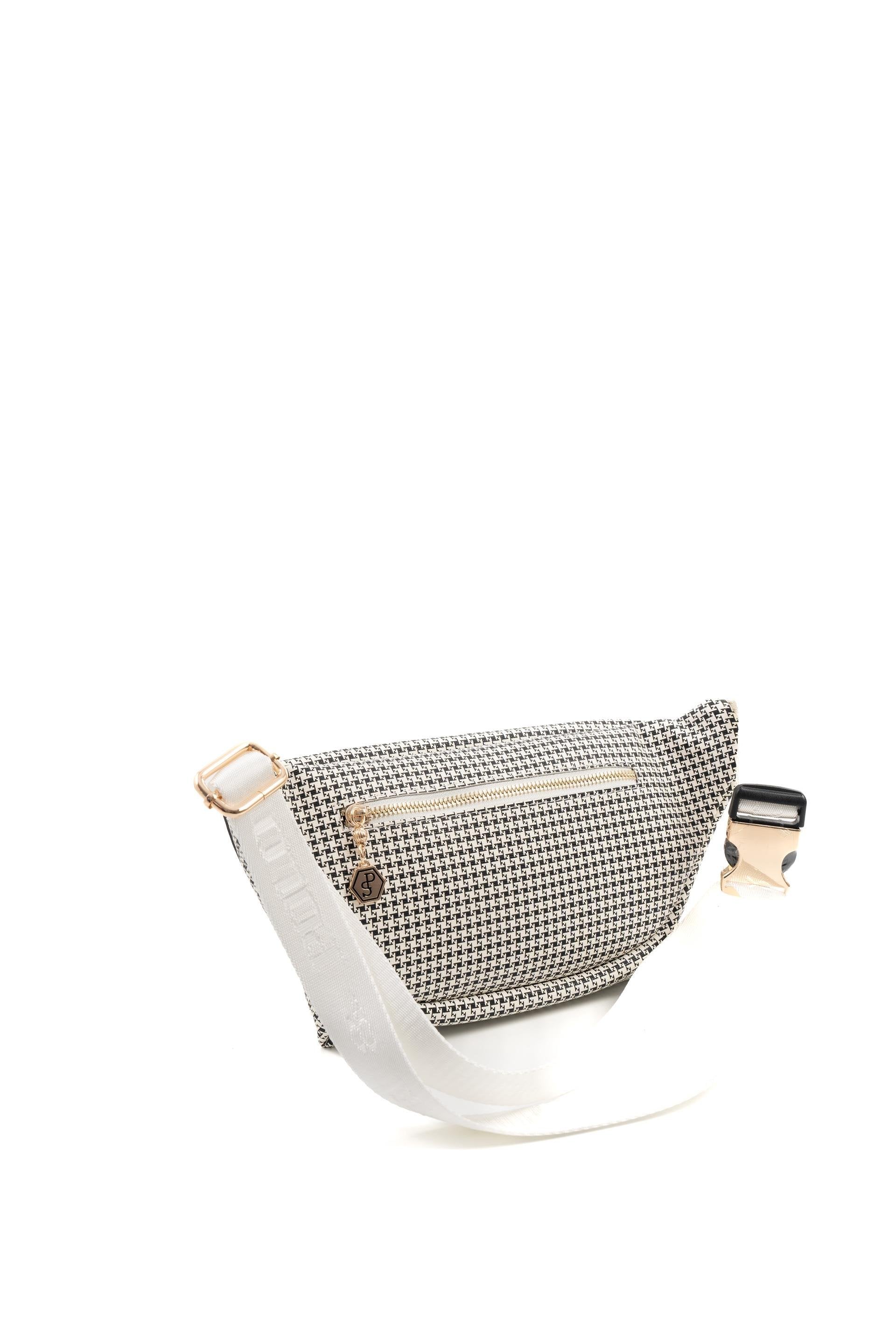 Silver & Polo Siyah - Beyaz SP1192 Kadın Bel Çantası